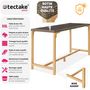 Voir la diapositive 2 : tectake Table de bar en rotin avec cadre en aluminium et bois marron naturel
