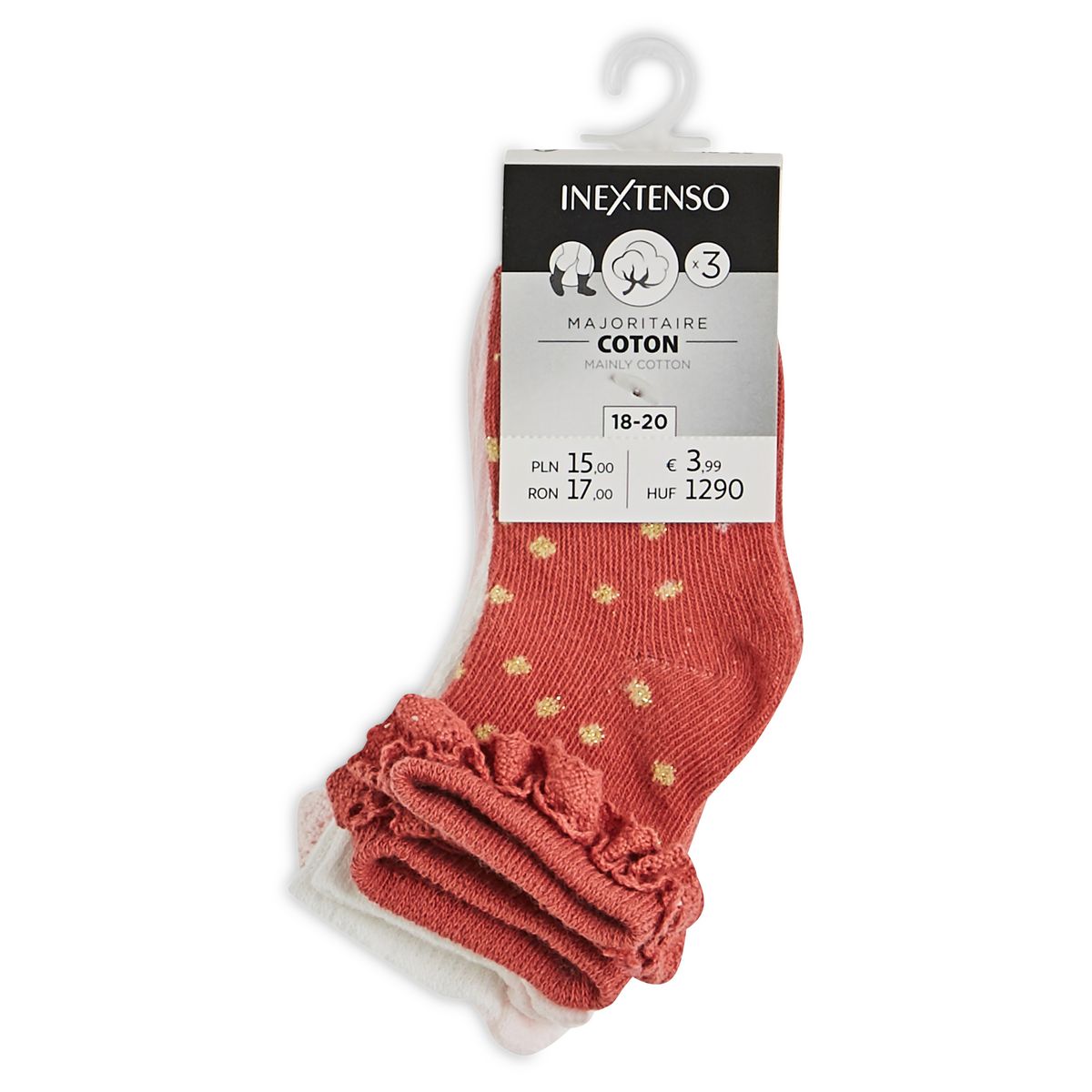 IN EXTENSO Lot de 3 paires de chaussettes de cérémonie bébé fille
