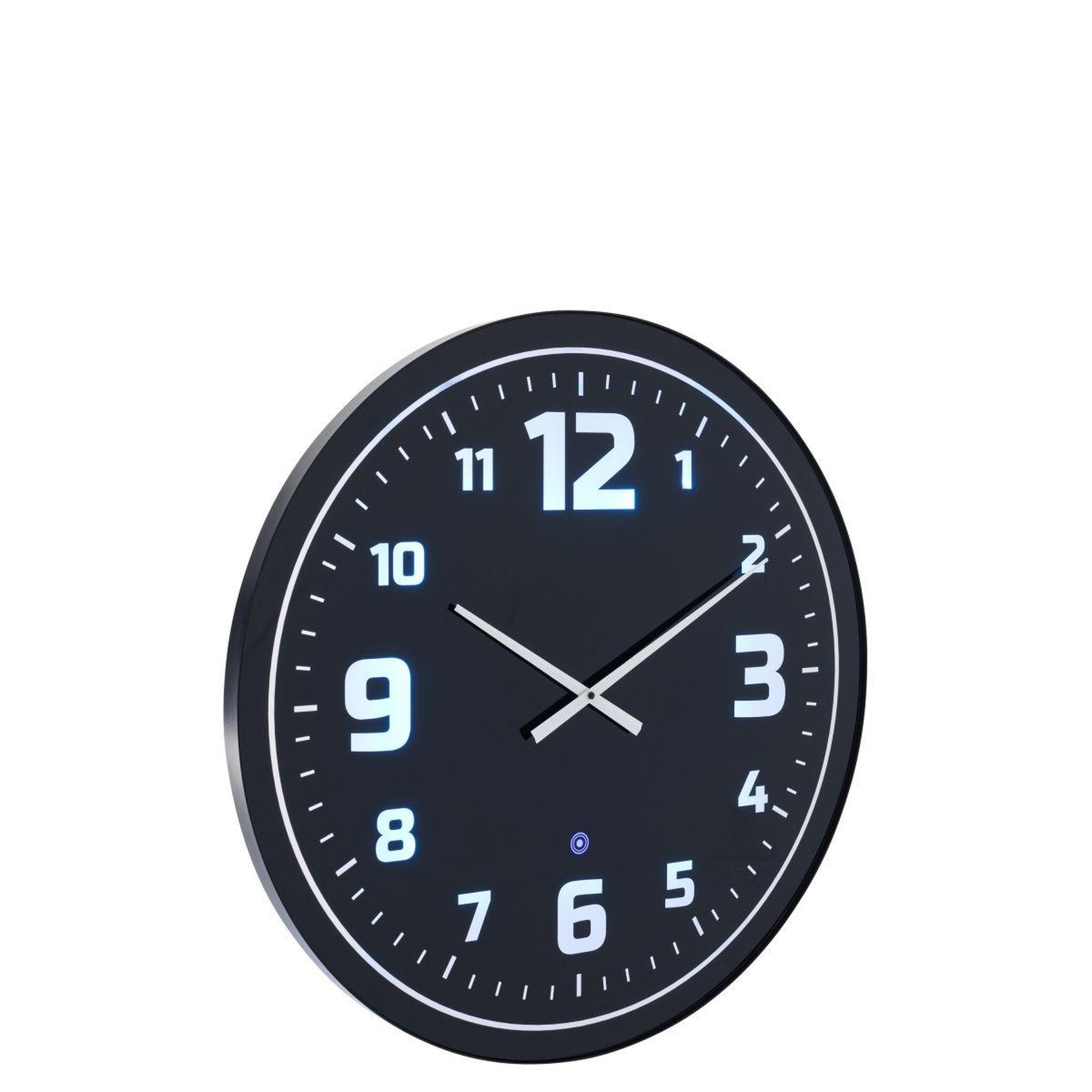 Voir la diapositive 3 : J-LINE Horloge murale à led  juan  70cm noir & bleu