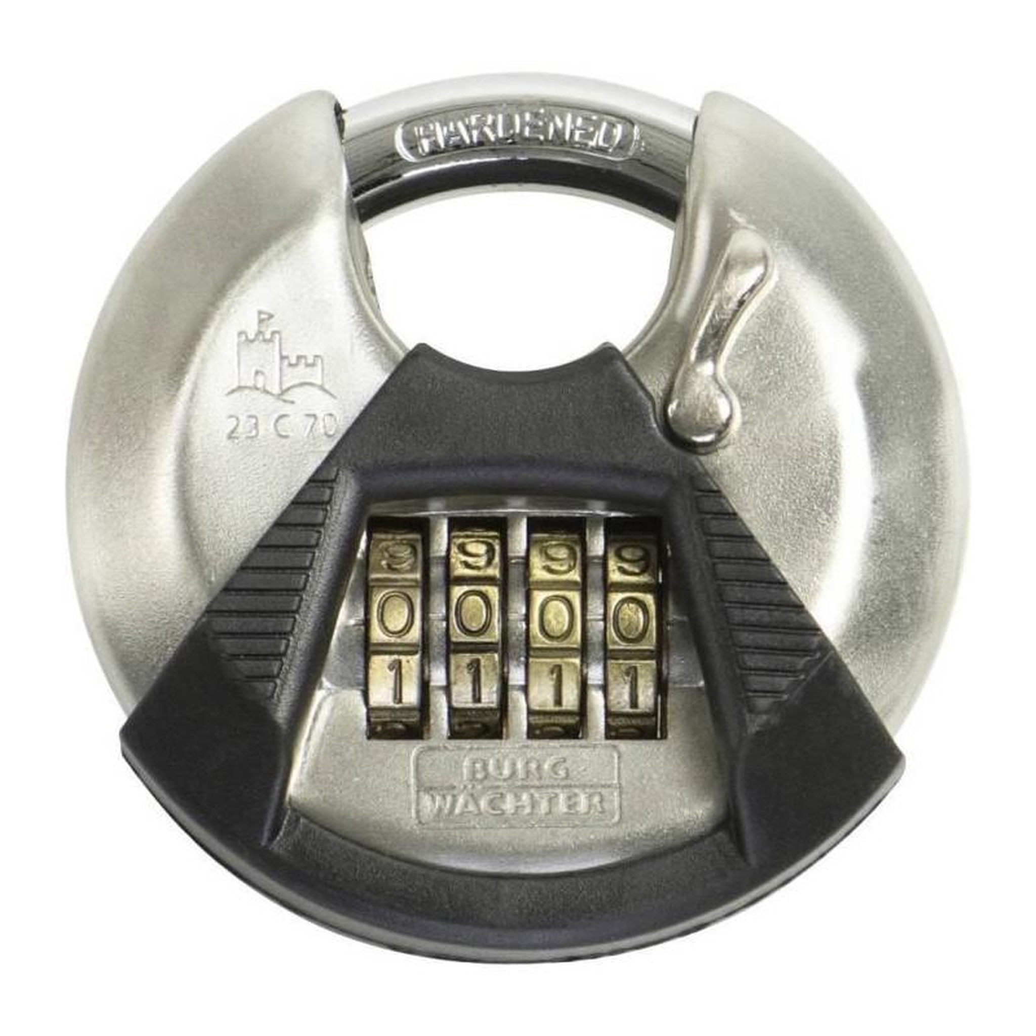 BURG WACHTER Cadenas cylindrique - BURG WACHTER - 23 C 70 SB - Acier inoxydable 70 mm, ouverture a code