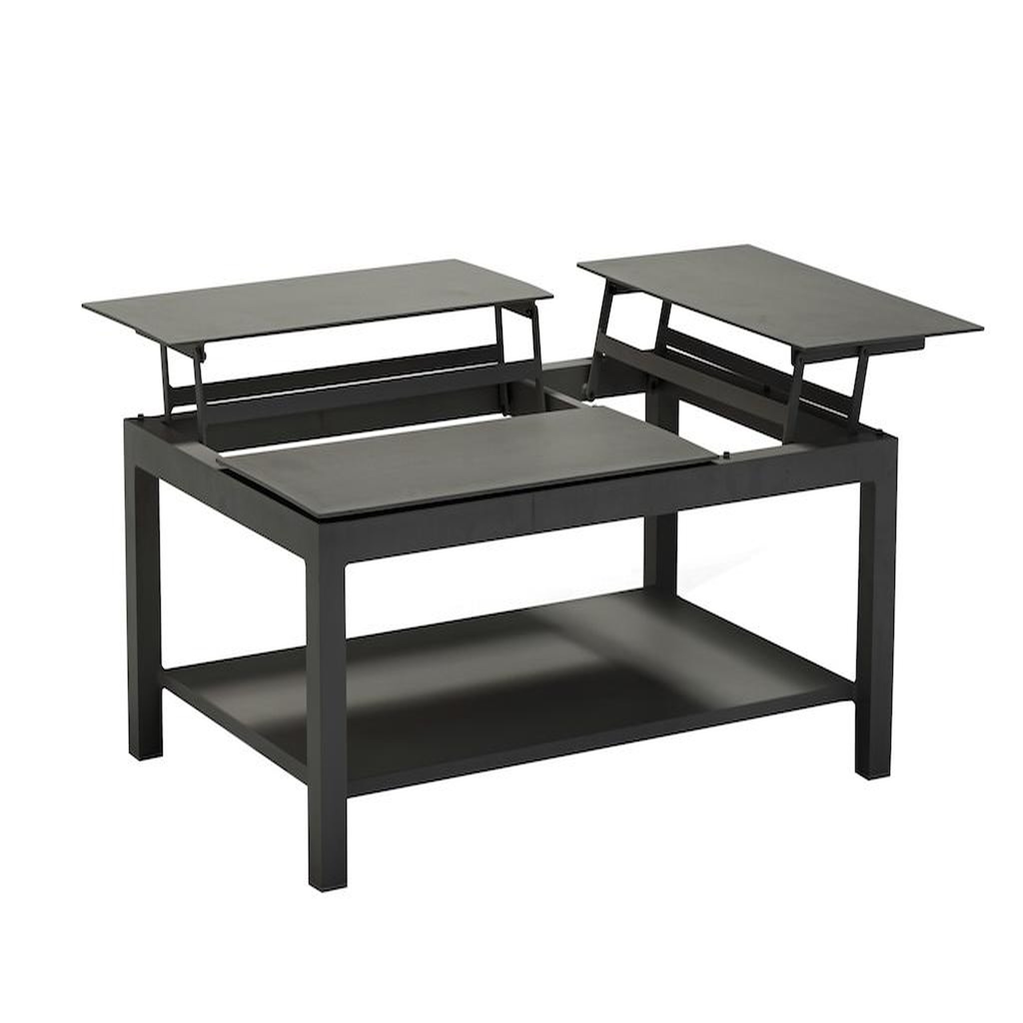 Proloisirs Table basse BUTTERFLY élévatrice - 120 x 80 x 42/54 cm - Aluminium époxy - Graphite