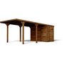 Voir la diapositive 3 : Forest Style Carport avec remise - Bois traité autoclave - 15,8+4m² - LEON