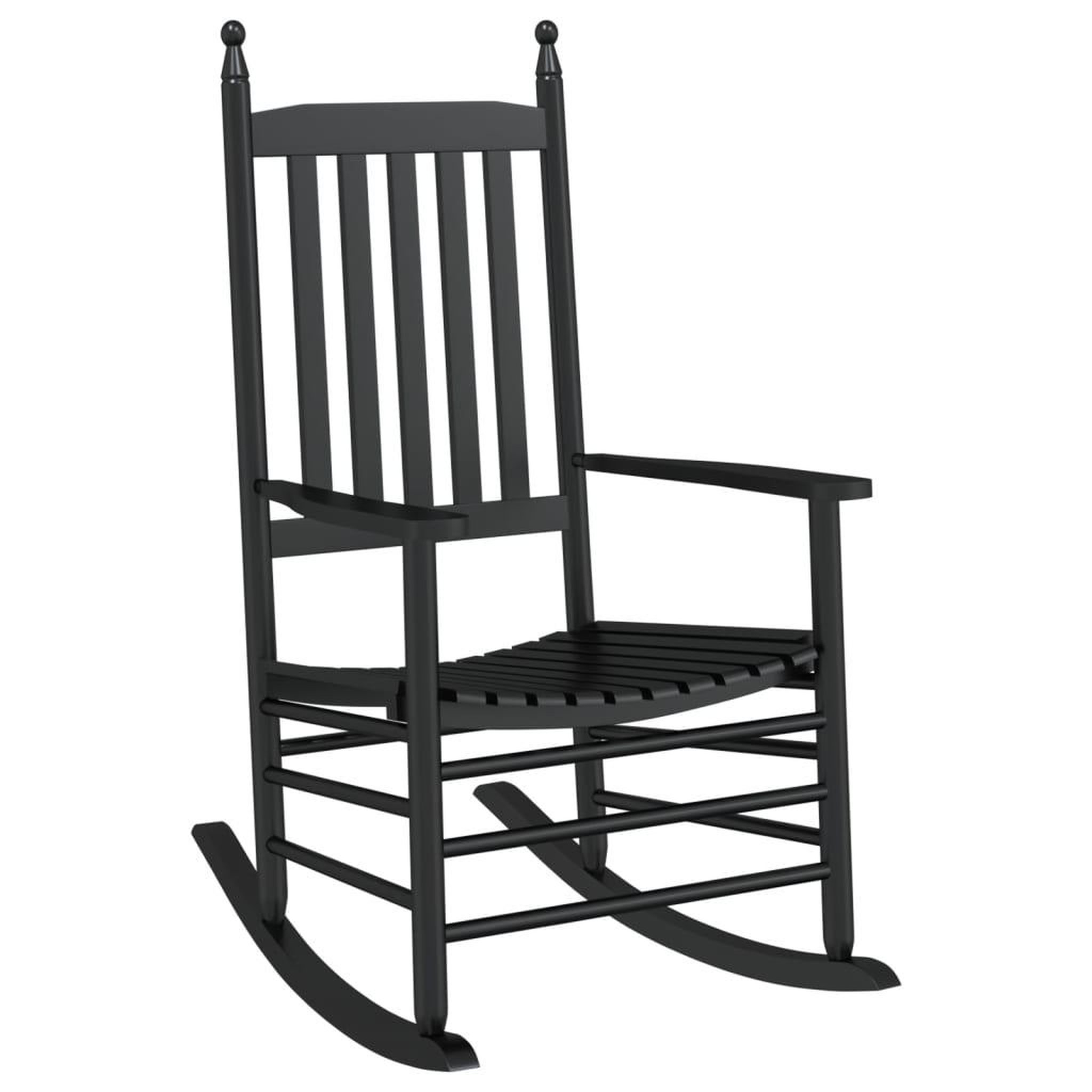 Voir la diapositive 3 : VIDAXL Chaises a bascule lot de 2 table pliable noir massif peuplier