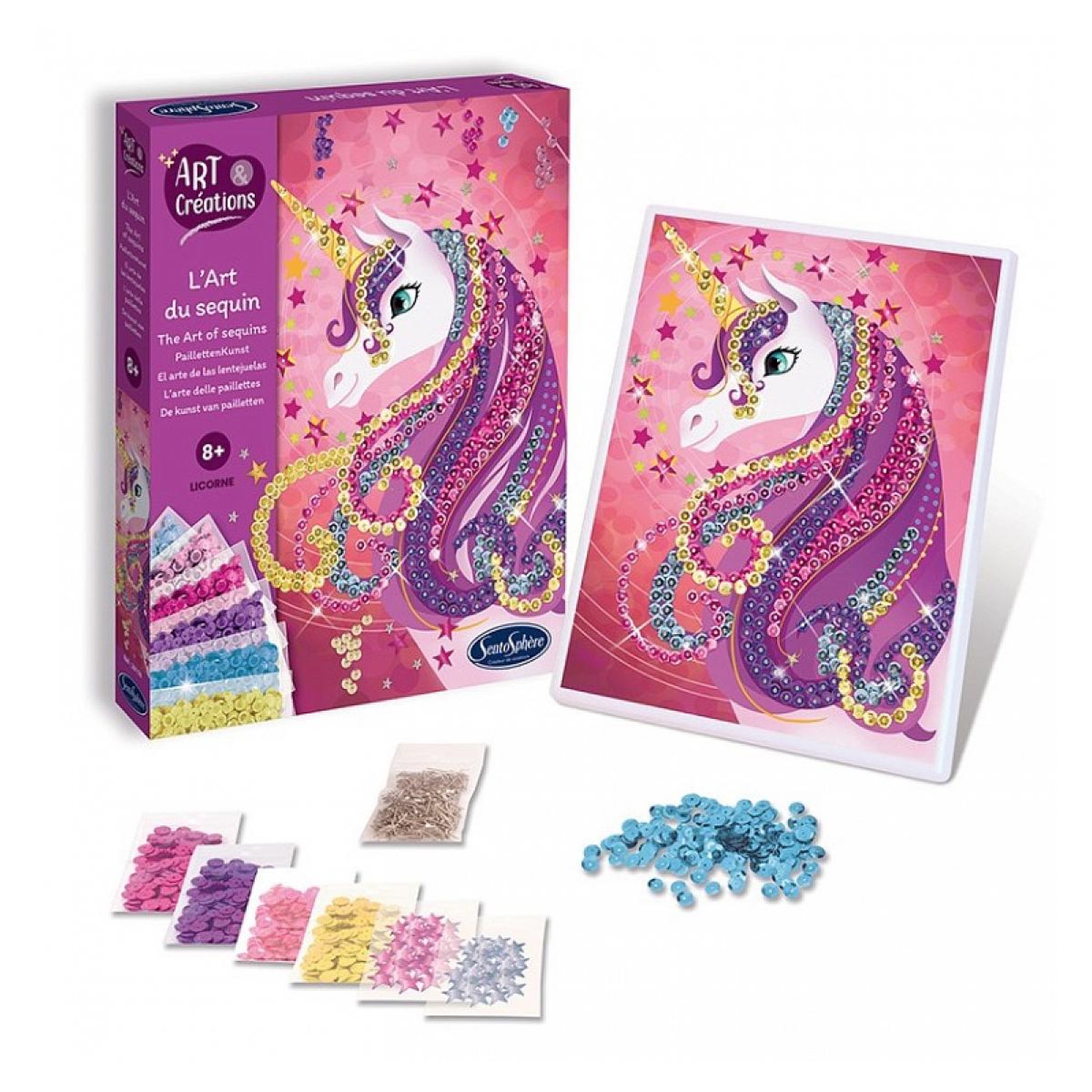 Voir la diapositive 2 : Sentosphere L art du sequin - Licorne - Art et creations