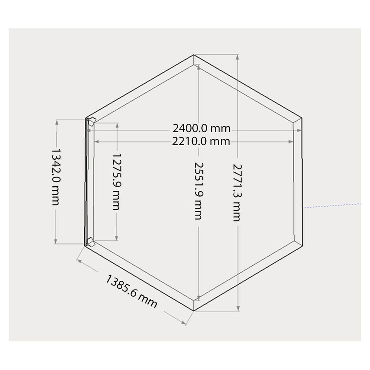 Habrita Habillage bois hexagonal pour spas et piscines gonflables - 2,77x2,21x0,71m