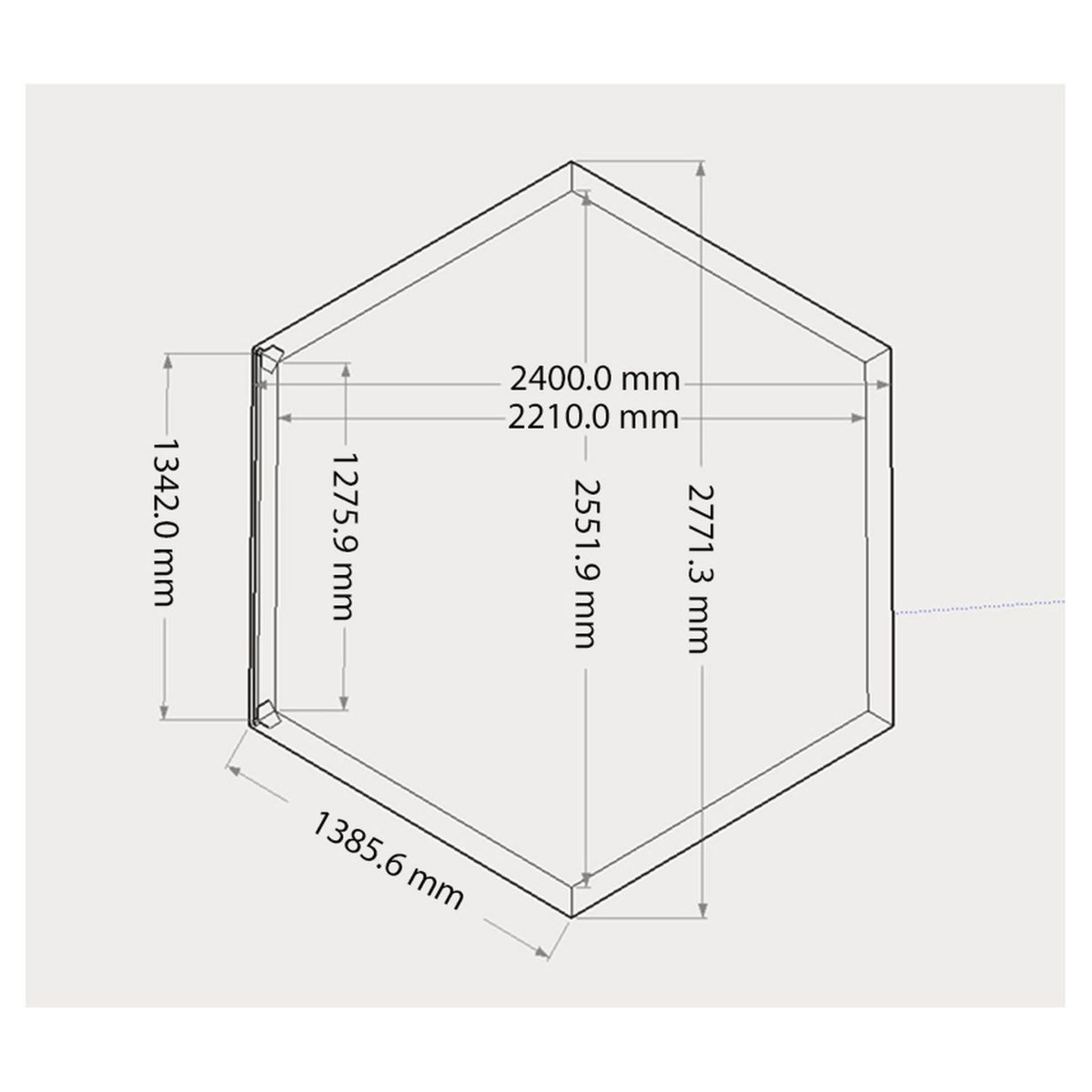 Habrita Habillage bois hexagonal pour spas et piscines gonflables - 2,77x2,21x0,71m