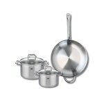 ELO Ensemble de 1 Poêle de cuisson 32 cm et 2 faitouts 16 et 20 cm Elo Profi Citrin