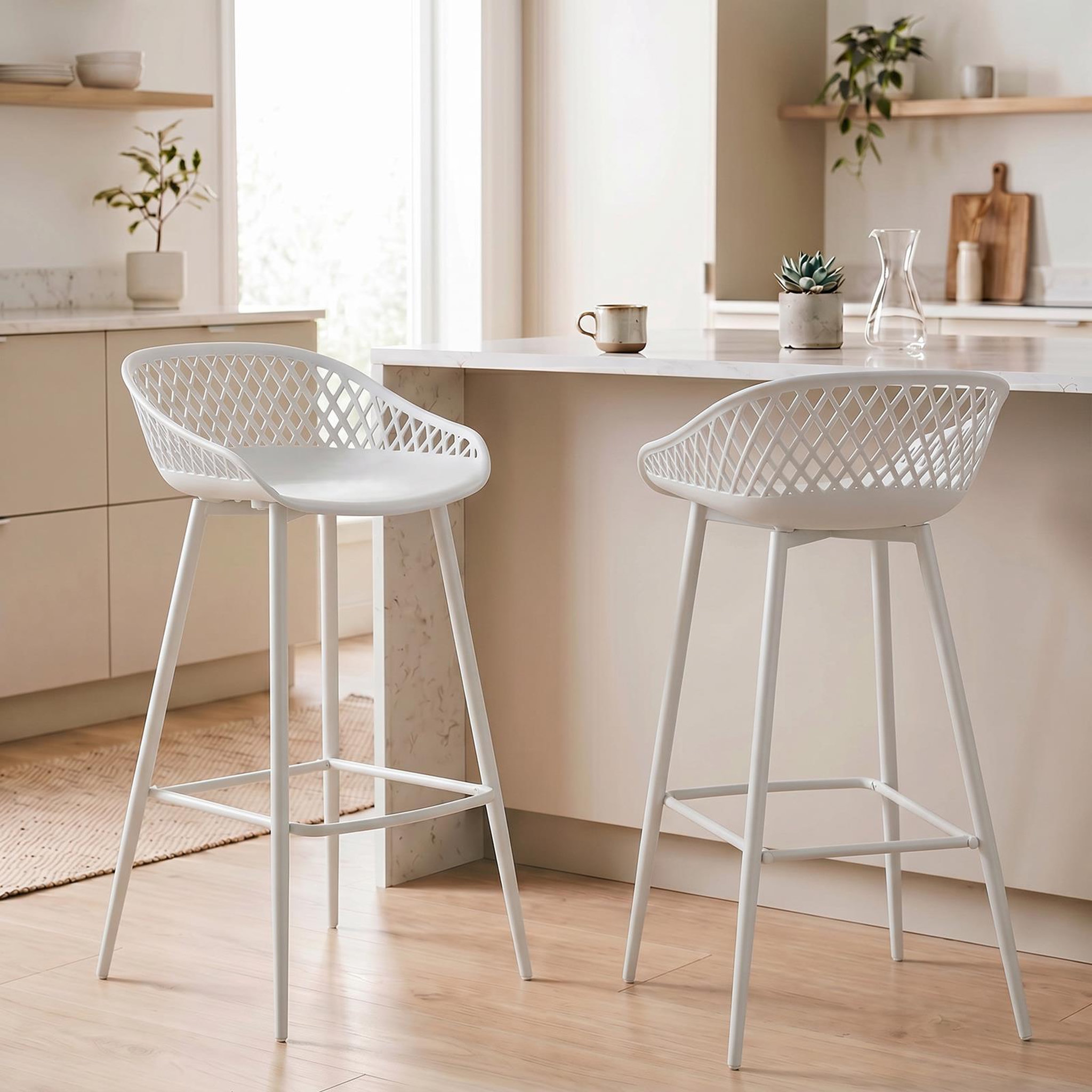 Voir la diapositive 2 : IDIMEX Lot de 2 tabourets de bar IREK, en plastique
