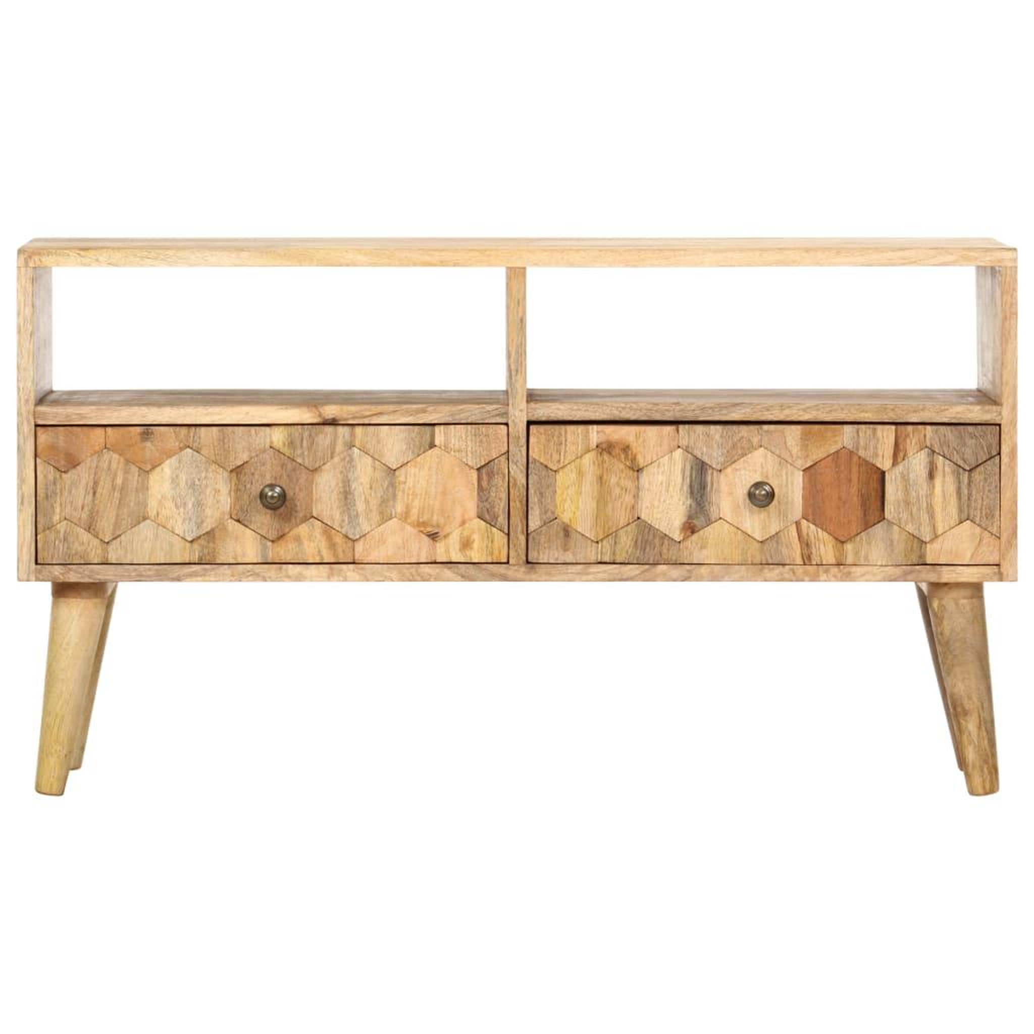 Voir la diapositive 2 : VIDAXL Meuble TV 90x30x50 cm Bois de manguier solide