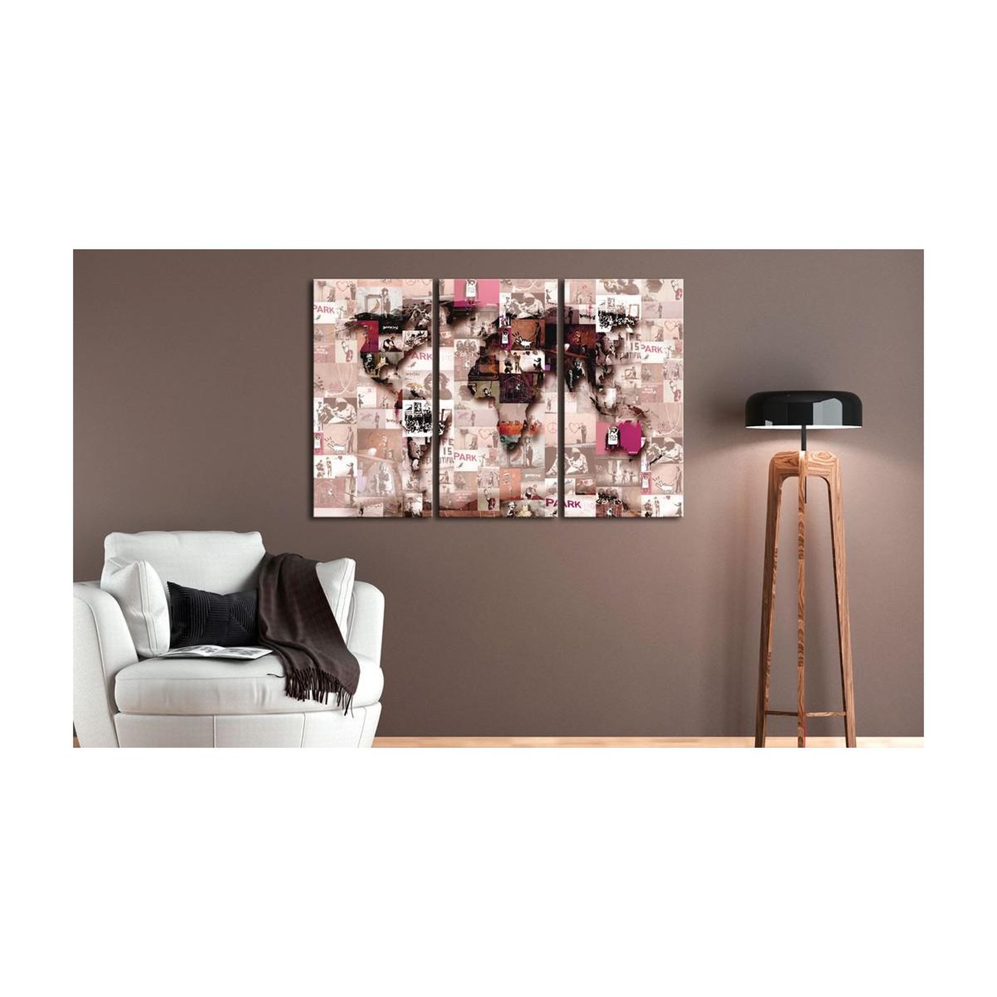 Voir la diapositive 2 : Paris Prix Tableau imprimé  banksy - graffiti collage