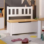 VIDAXL Banc de rangement pour enfants Blanc et beige 60x30x55 cm MDF