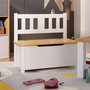 Voir la diapositive 1 : VIDAXL Banc de rangement pour enfants Blanc et beige 60x30x55 cm MDF