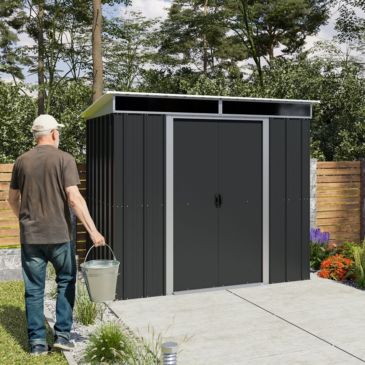 Yardmaster Abri de jardin en métal - 3,78m²