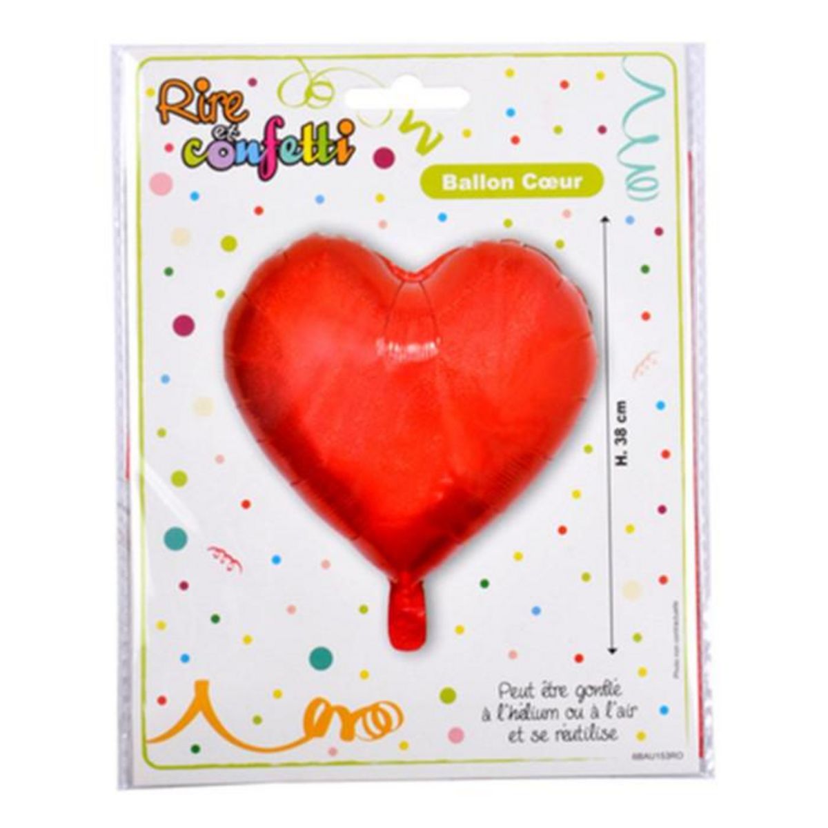 Paris Prix Ballon Gonflable Métallisé  Cœur  38cm Rouge