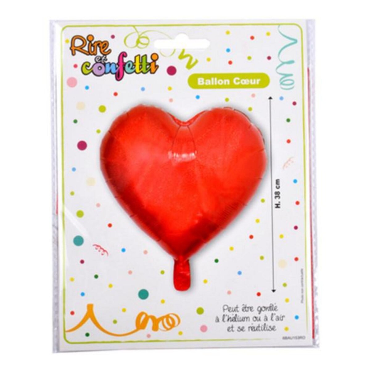 Paris Prix Ballon Gonflable Métallisé  Cœur  38cm Rouge