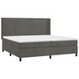Voir la diapositive 3 : VIDAXL Sommier a lattes de lit et matelas Gris fonce 200x200cm Velours