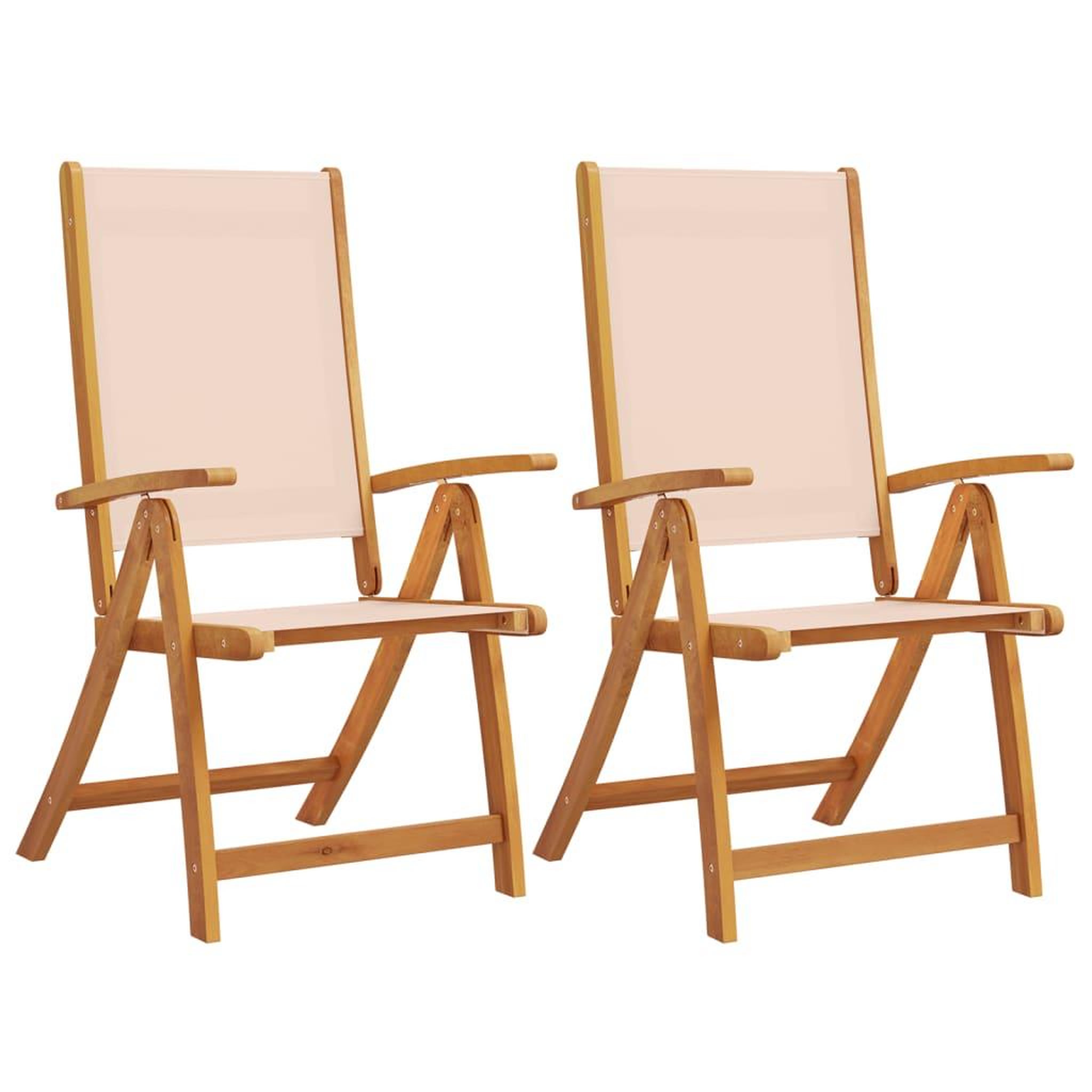 Voir la diapositive 2 : VIDAXL Chaises pliables de jardin lot de 2 bois d'acacia et textilene