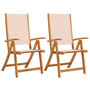 Voir la diapositive 2 : VIDAXL Chaises pliables de jardin lot de 2 bois d'acacia et textilene