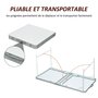 Voir la diapositive 5 : HOMCOM Table de camping reception pliante portable pique-nique buffet en aluminium