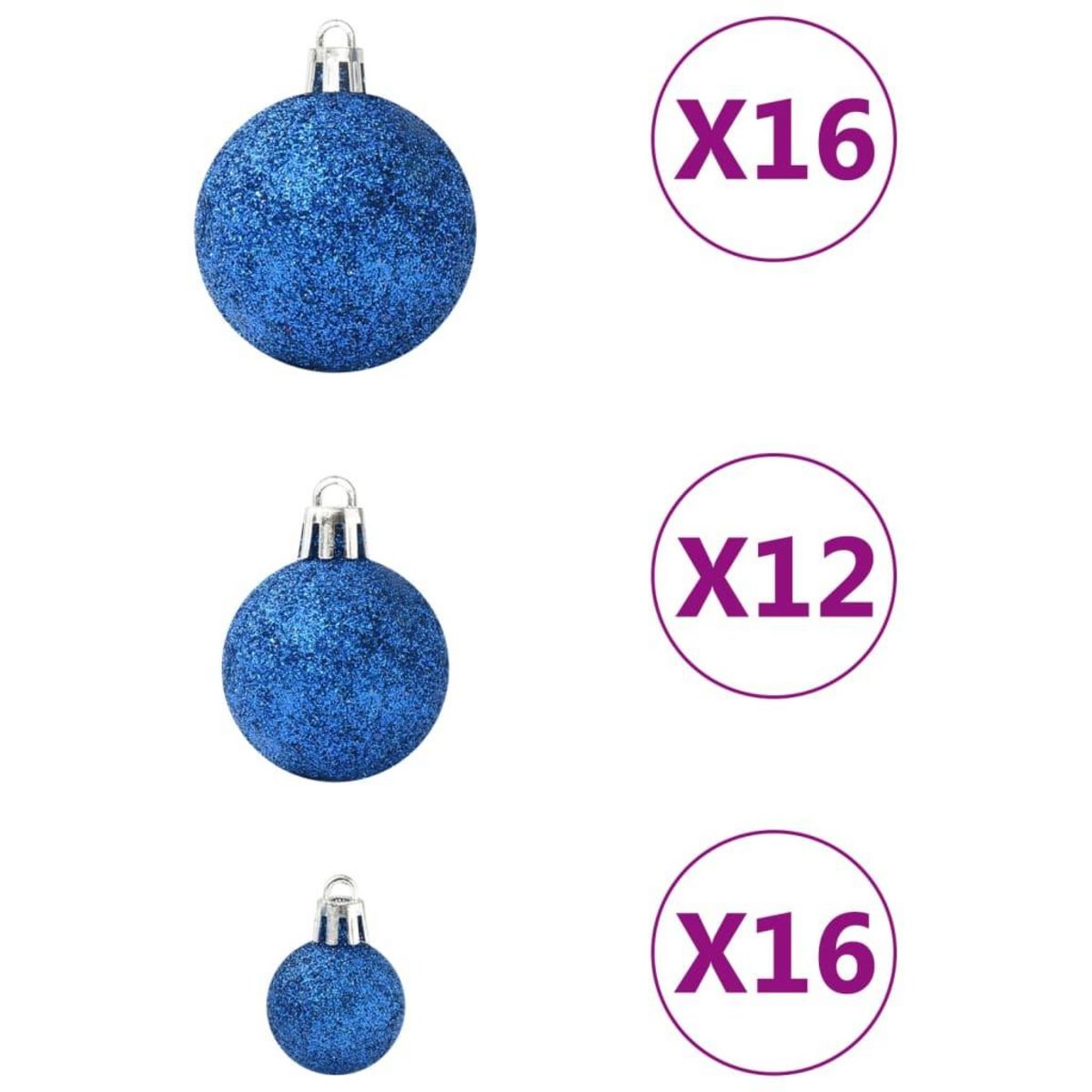 VIDAXL Ensemble de boules de Noël 100 pcs Bleu