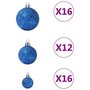 Voir la diapositive 5 : VIDAXL Ensemble de boules de Noël 100 pcs Bleu