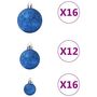 Voir la diapositive 5 : VIDAXL Ensemble de boules de Noël 100 pcs Bleu