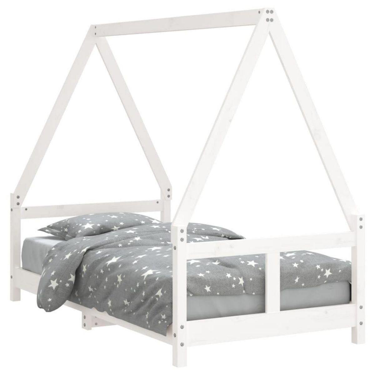 VIDAXL Cadre de lit pour enfant blanc 80x160 cm bois de pin massif