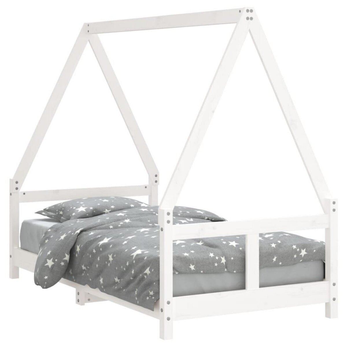 VIDAXL Cadre de lit pour enfant blanc 80x160 cm bois de pin massif