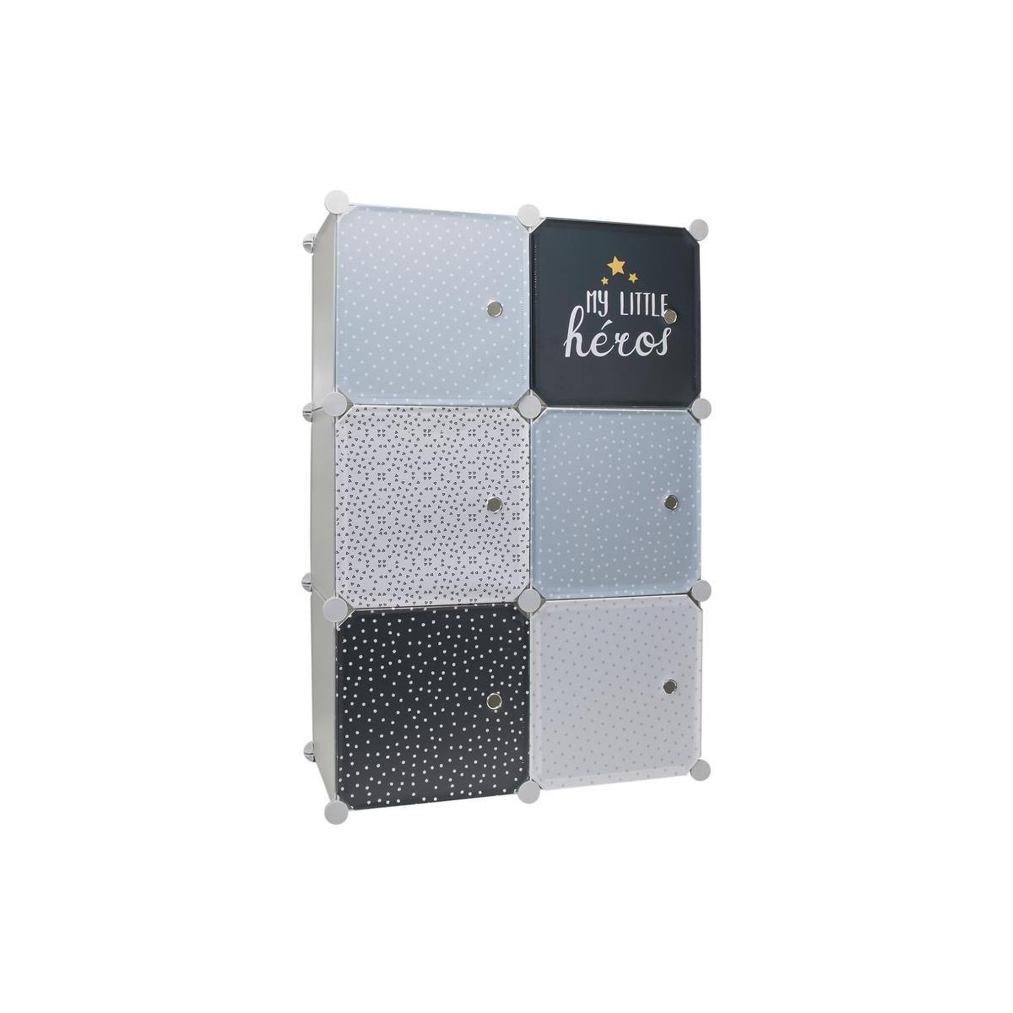 Voir la diapositive 1 : HOME DECO KIDS Lot de 6 cubes modulables  rangement  95cm gris