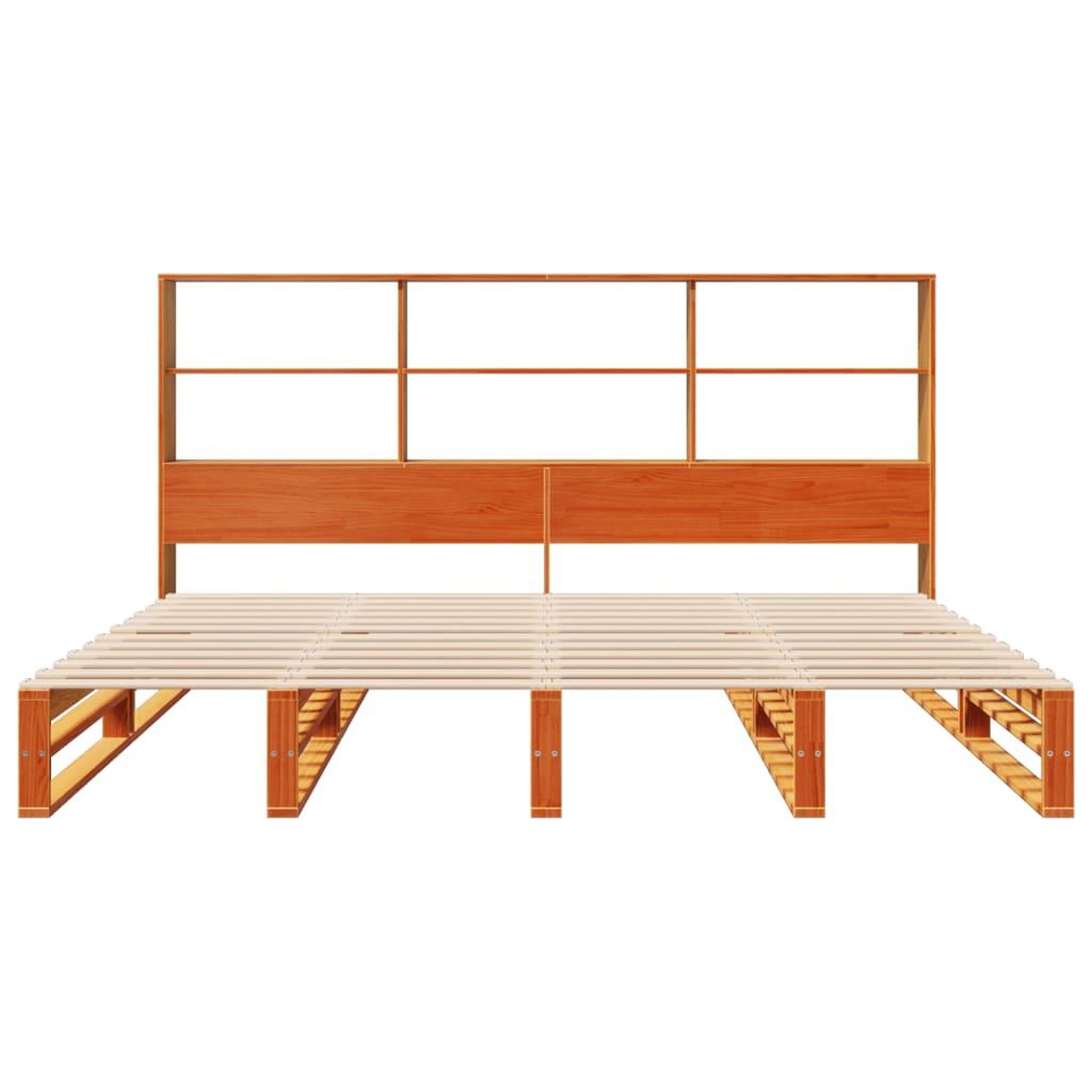 Voir la diapositive 4 : VIDAXL Lit bibliotheque sans matelas cire marron 180x200cm bois massif
