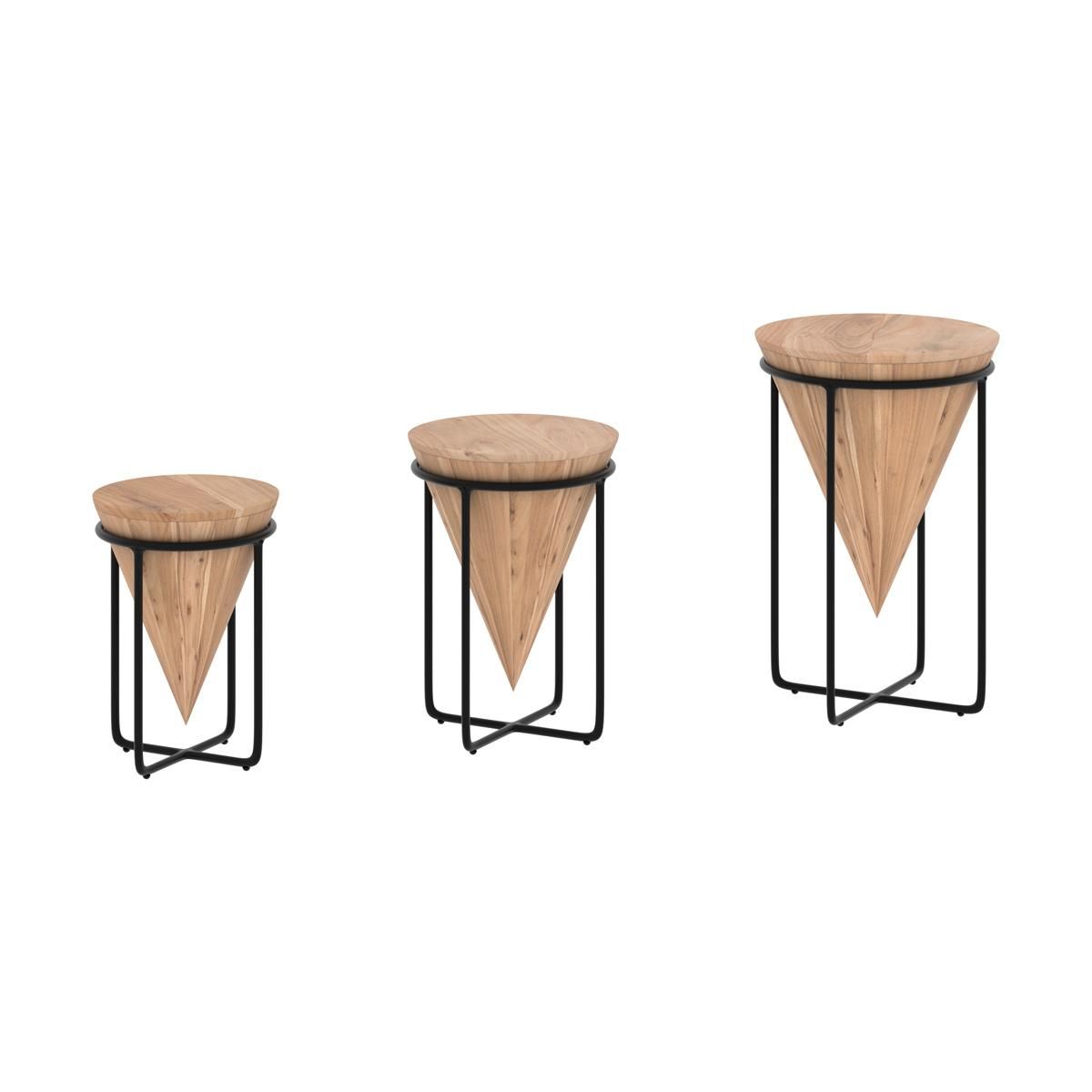 Rendez vous déco Grande sellette en bois d'accacia et métal D41 cm - Mafana