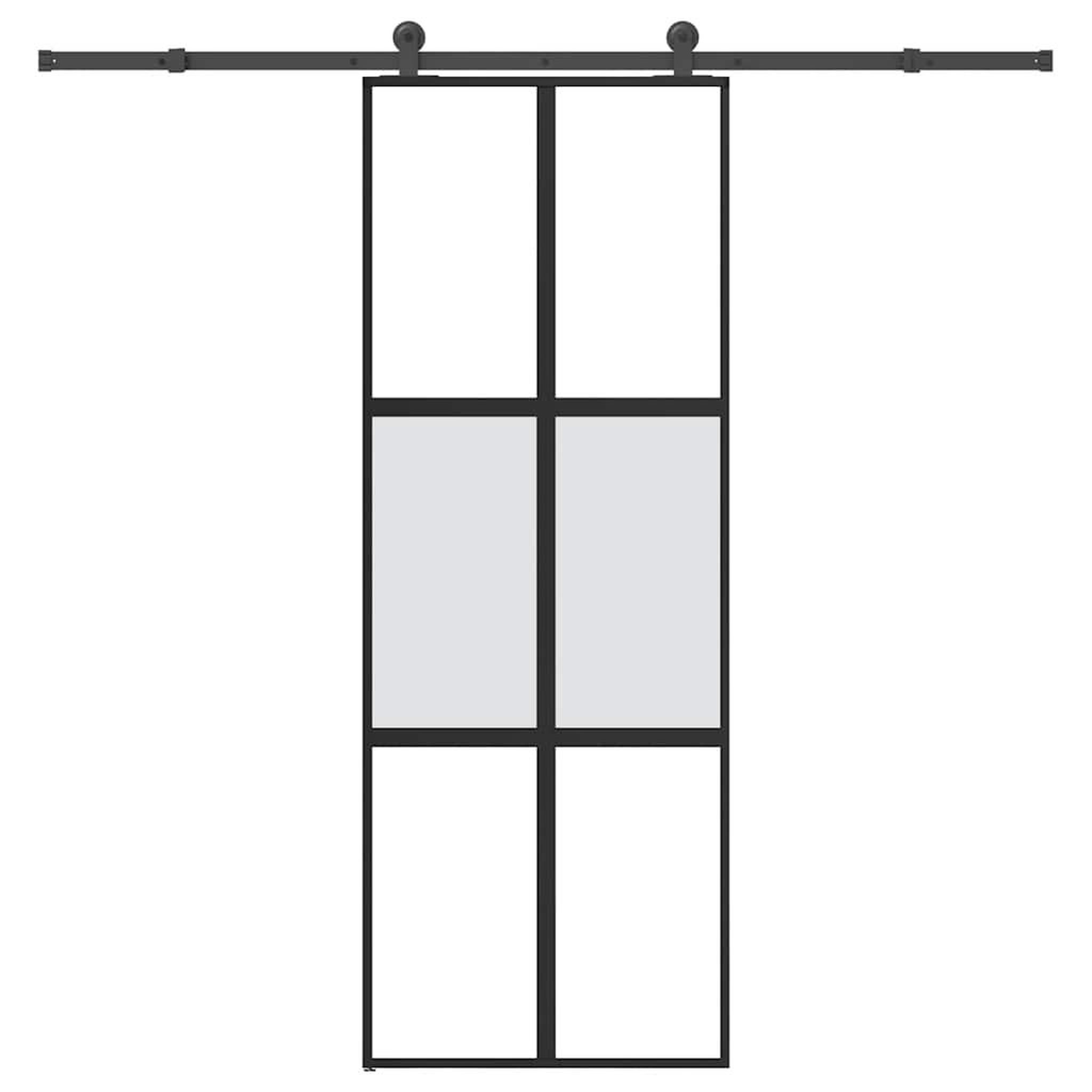 VIDAXL Porte coulissante kit de quincaillerie trempe verre aluminium