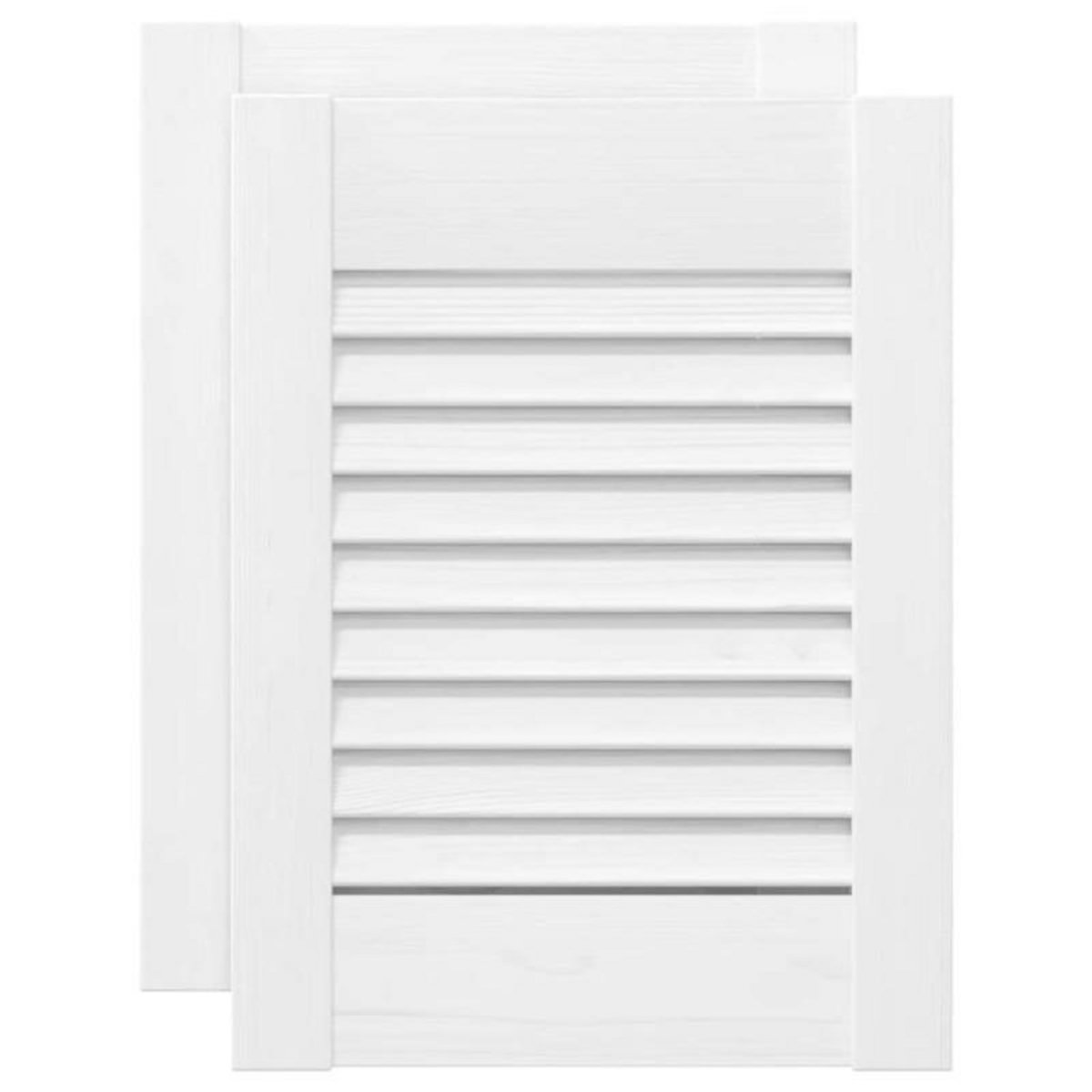 VIDAXL Portes d armoire à persiennes 2 pcs blanc 39,5x29,5 cm