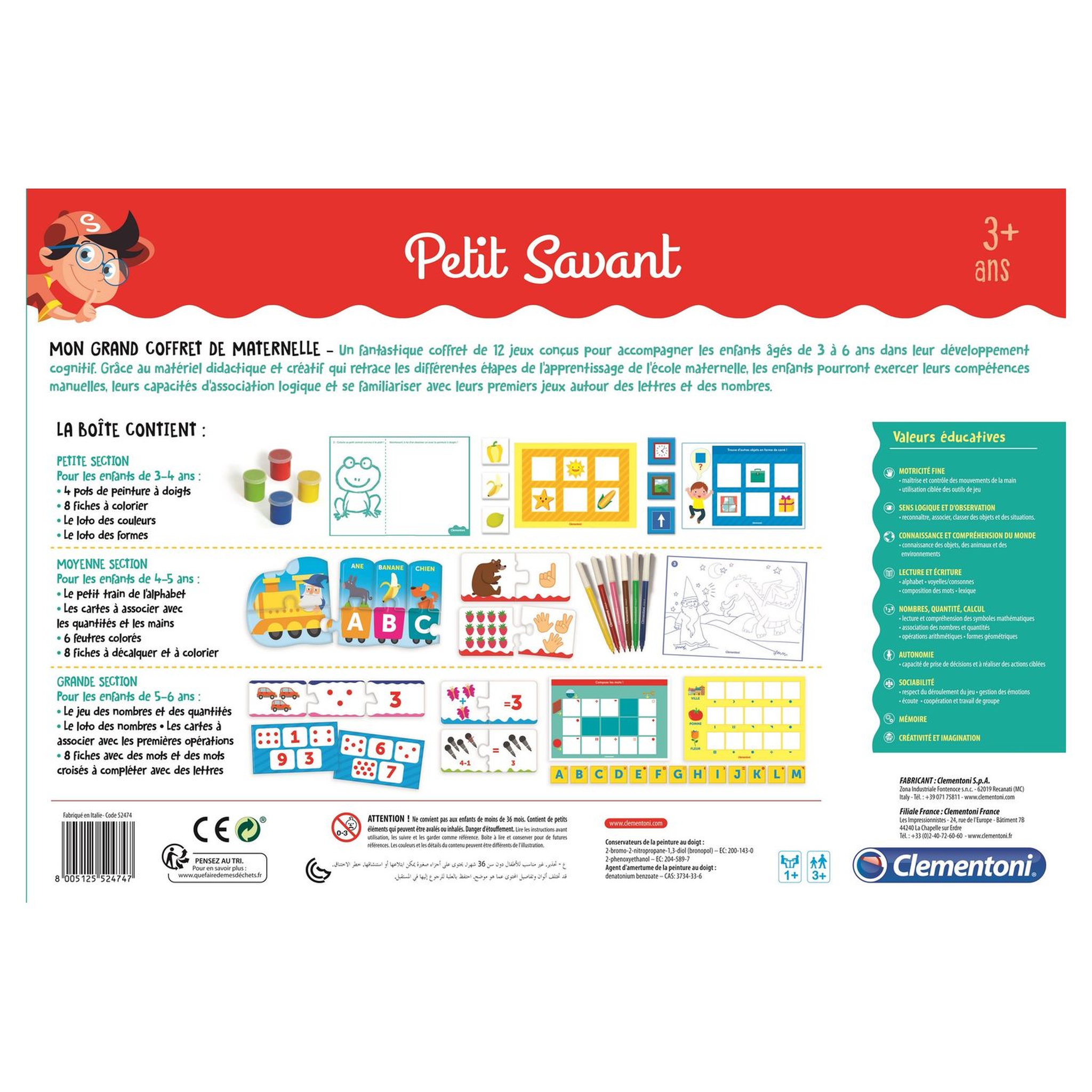 Voir la diapositive 4 : CLEMENTONI Mon grand coffret maternelle