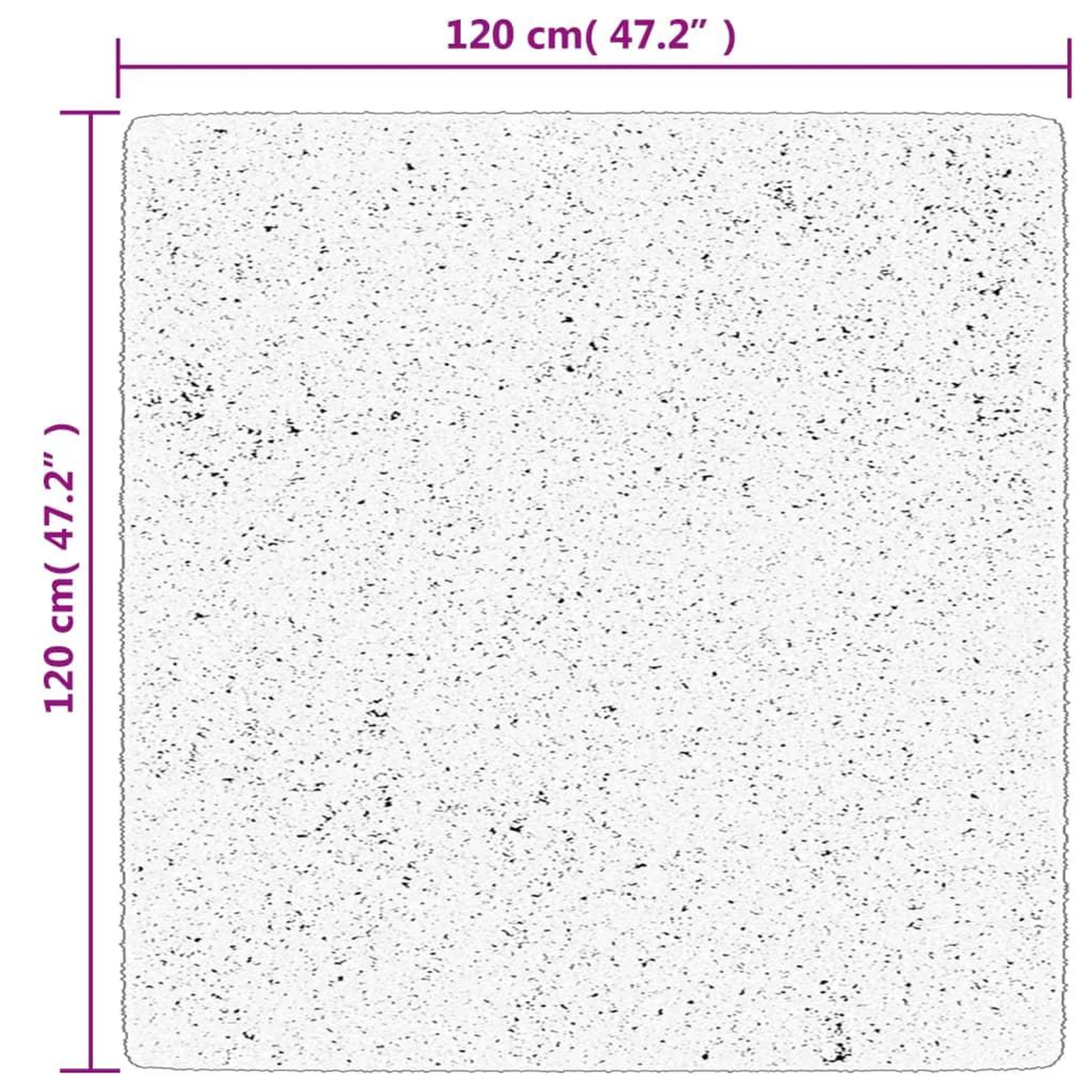 Voir la diapositive 6 : VIDAXL Tapis shaggy a poils longs moderne noir et creme 120x120 cm