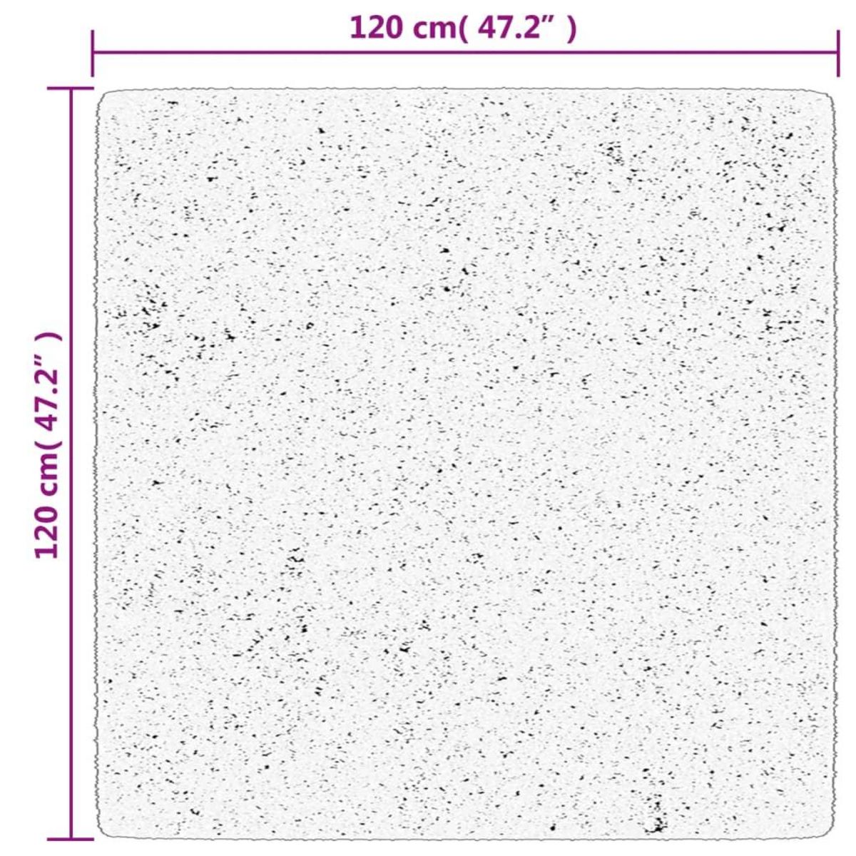 VIDAXL Tapis shaggy a poils longs moderne noir et creme 120x120 cm