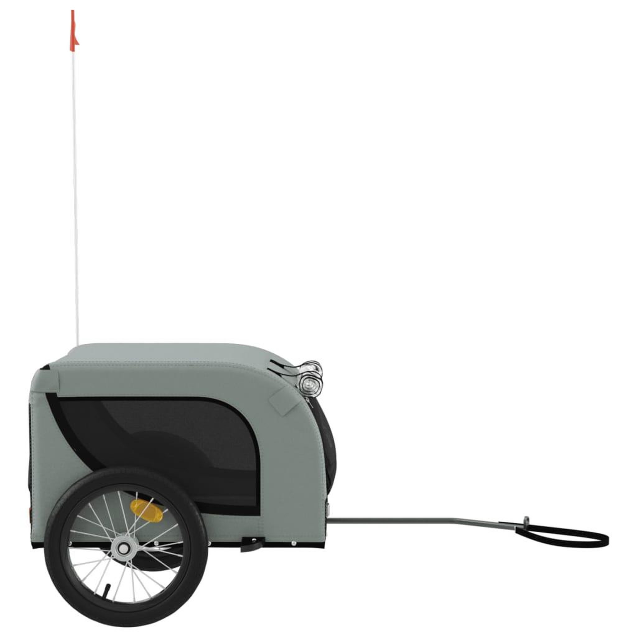 Voir la diapositive 5 : VIDAXL Remorque de velo pour animaux de compagnie gris et noir
