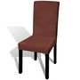 Voir la diapositive 2 : VIDAXL Housse de chaise droite extensible 4 pcs marron
