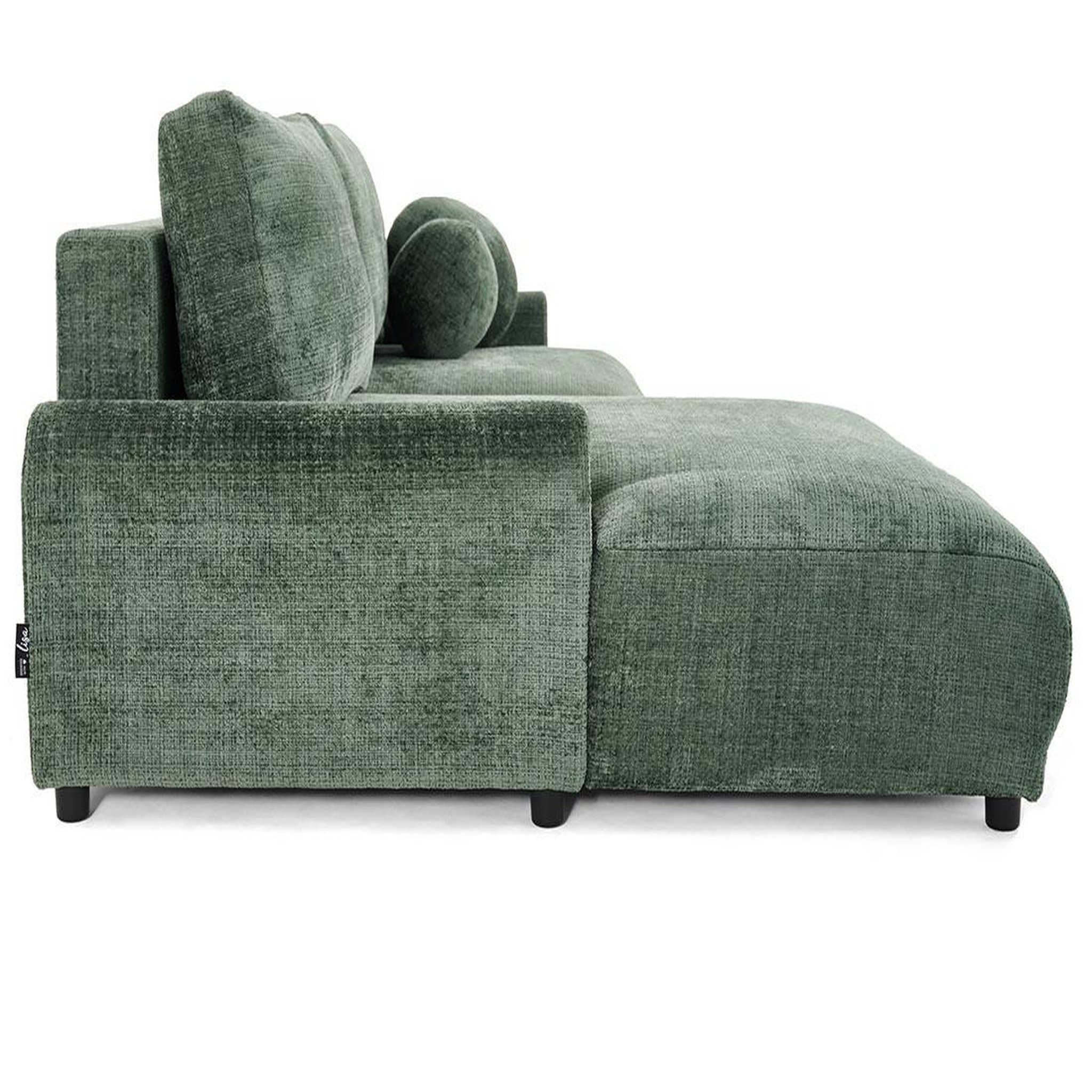 Voir la diapositive 6 : BEST MOBILIER Nelly - canapé d'angle gauche 4 places convertible avec coffre en velours texturé