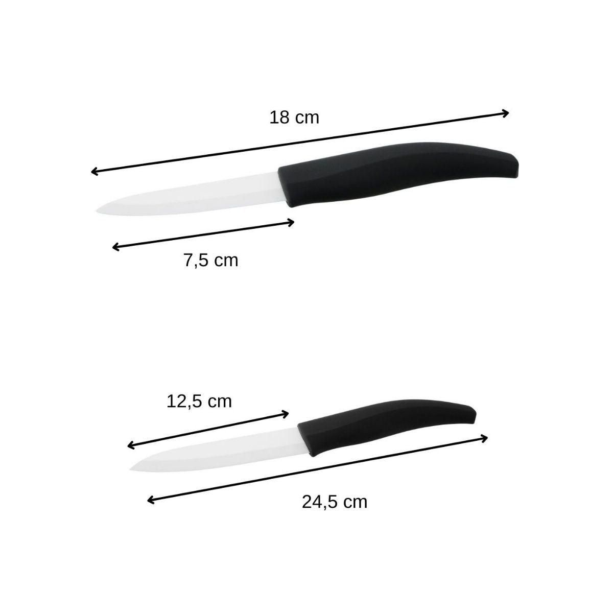 NIROSTA Set de 2 couteaux de cuisine lame en céramique 18 et 24 cm Nirosta