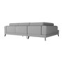 Voir la diapositive 4 : LOUNGITUDE Canapé d'angle gauche convertible IMPERIAL 5 places - Tissu gris clair - 2 coffres de rangement - L304 x P212 x H86 cm