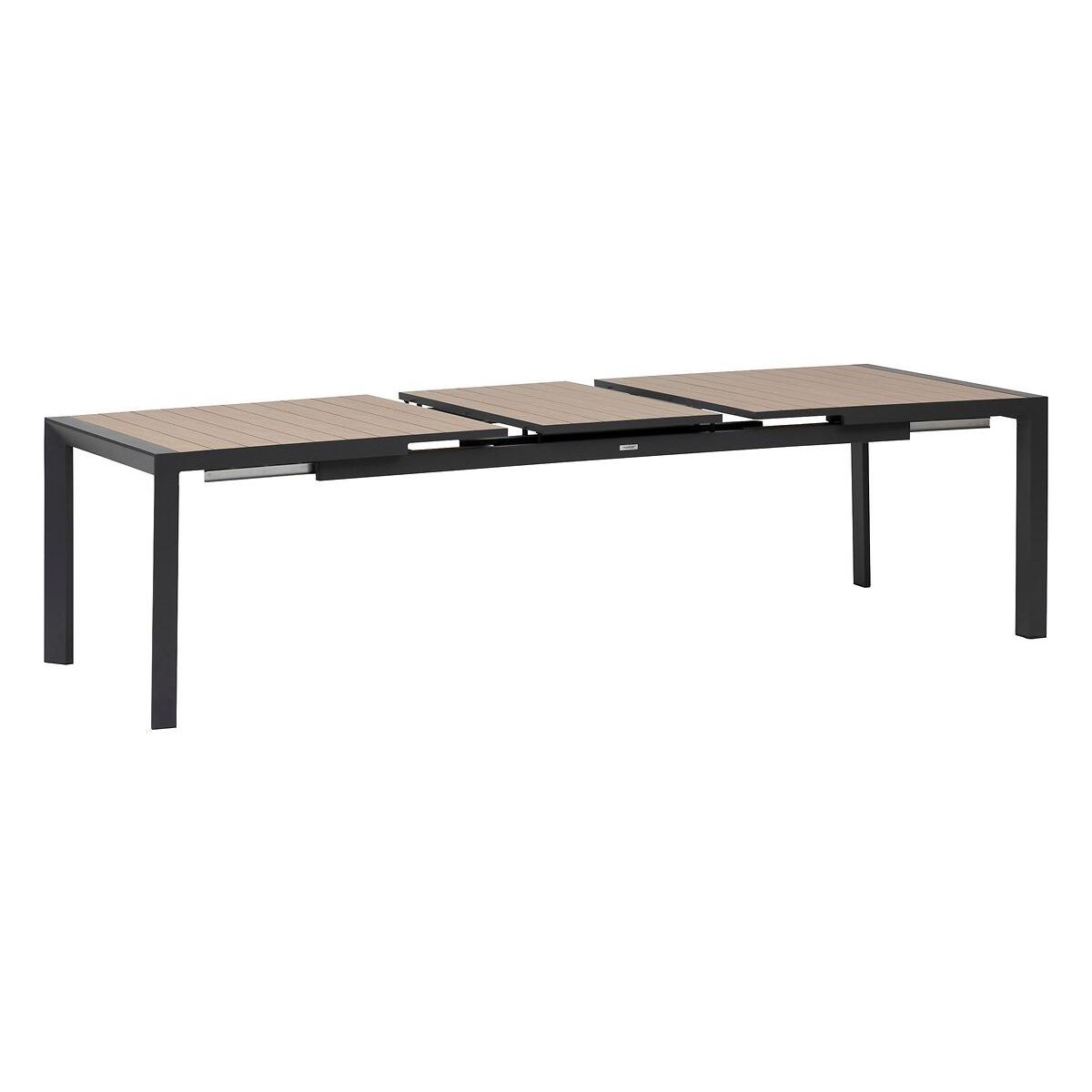 HESPERIDE Table de jardin rectangulaire extensible alu Evasion 8/10 places effet bois - Hespéride