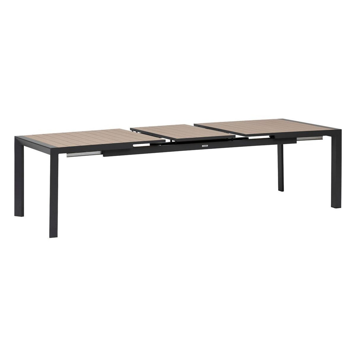 HESPERIDE Table de jardin rectangulaire extensible alu Evasion 8/10 places effet bois - Hespéride