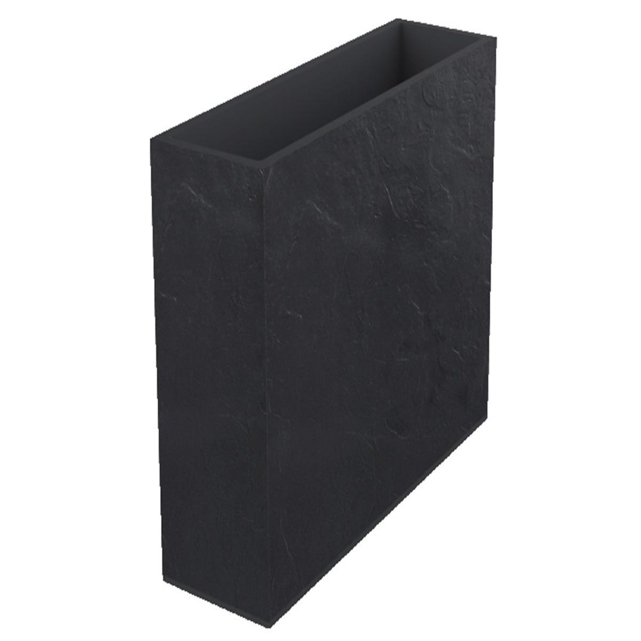 Eda Jardinière rectangulaire Volcania effet pierre 63 L Anthracite - Eda
