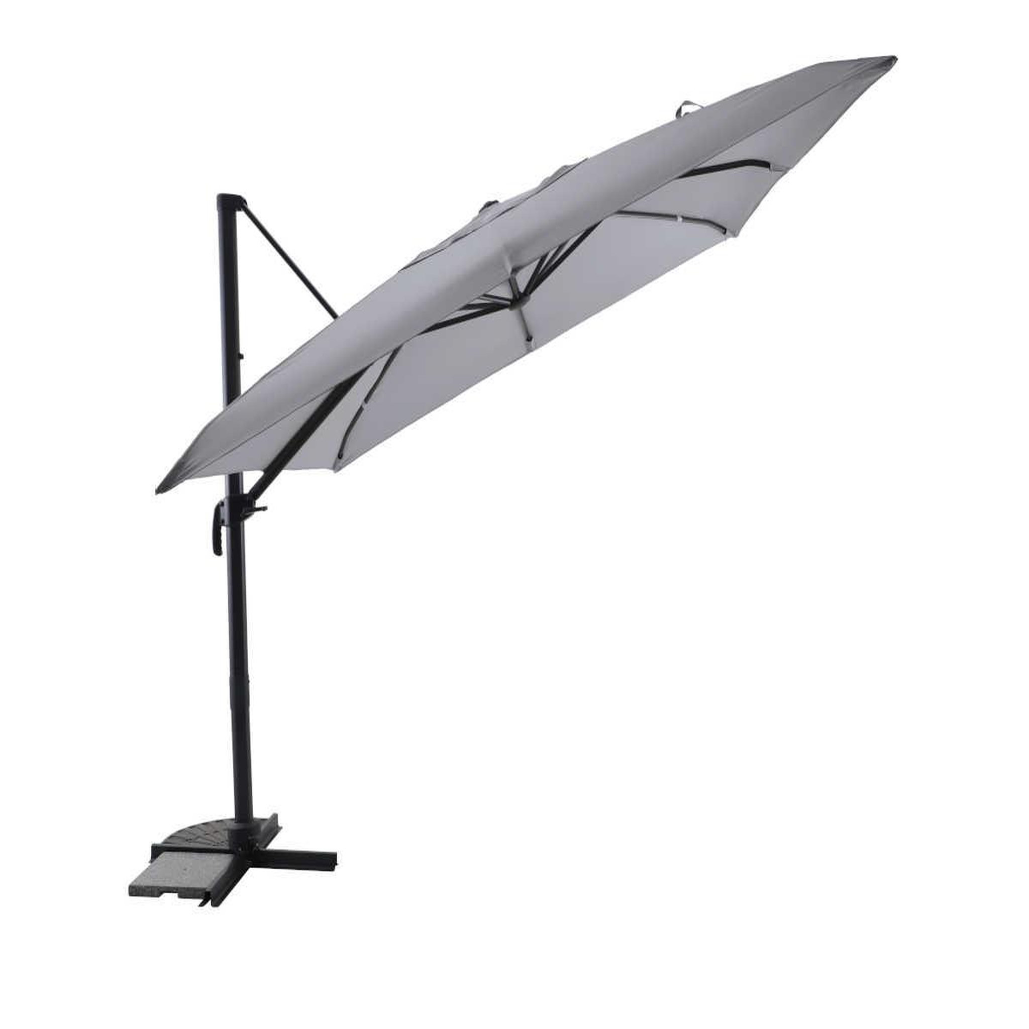 JARDIDECO Parasol déportée 3 x 3 m inclinable 5 positions Gris clair - Jardideco