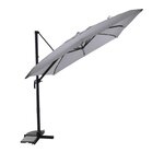 JARDIDECO Parasol déportée 3 x 3 m inclinable 5 positions Gris clair - Jardideco