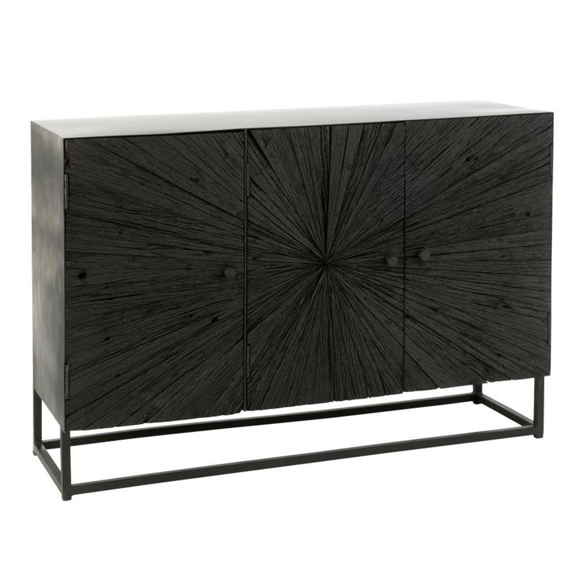 J-LINE Buffet 3 portes en bois  shanil  120cm noir