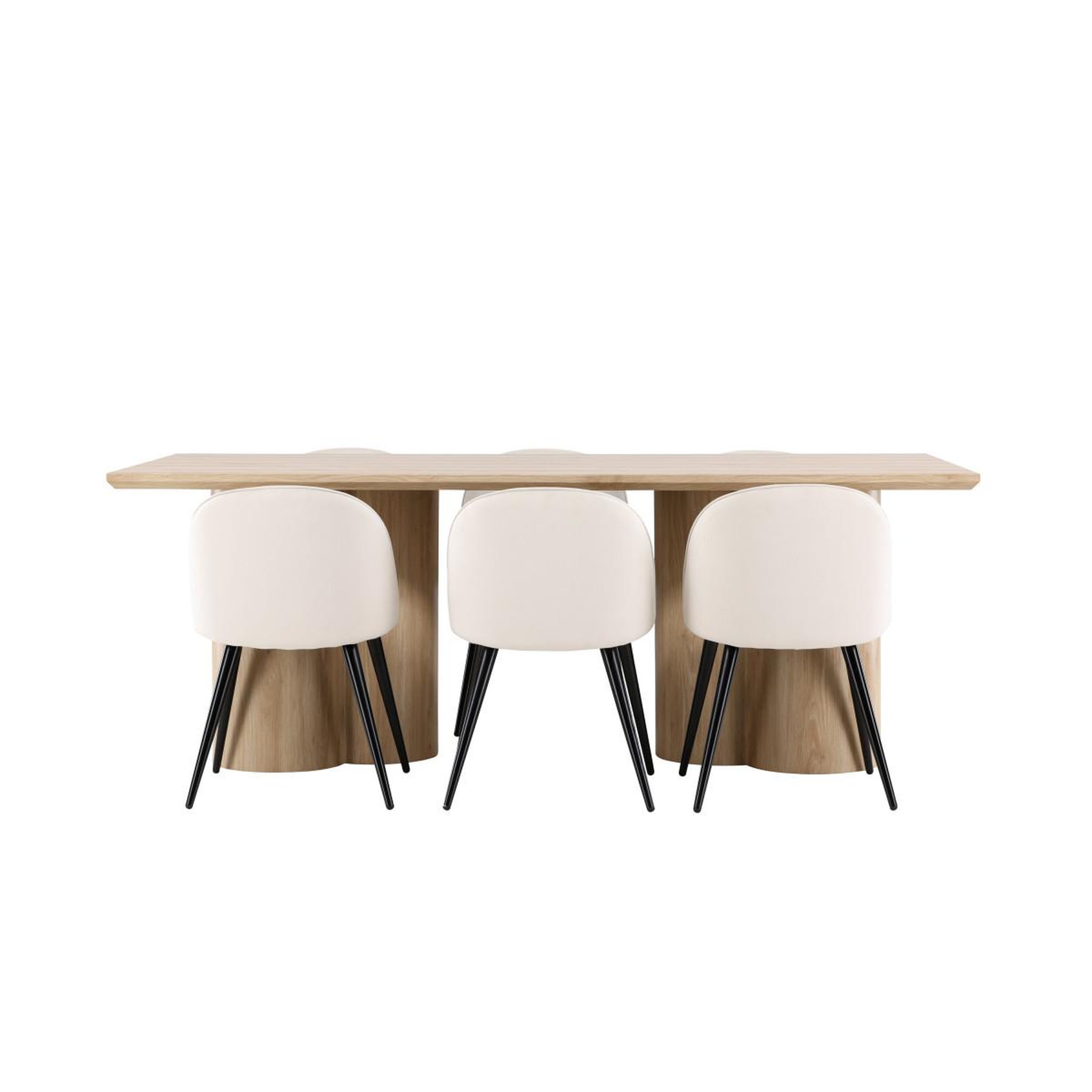 Voir la diapositive 4 : Paris Prix Ensemble table à manger & 6 chaises  olivia & velvet  210cm naturel & beige