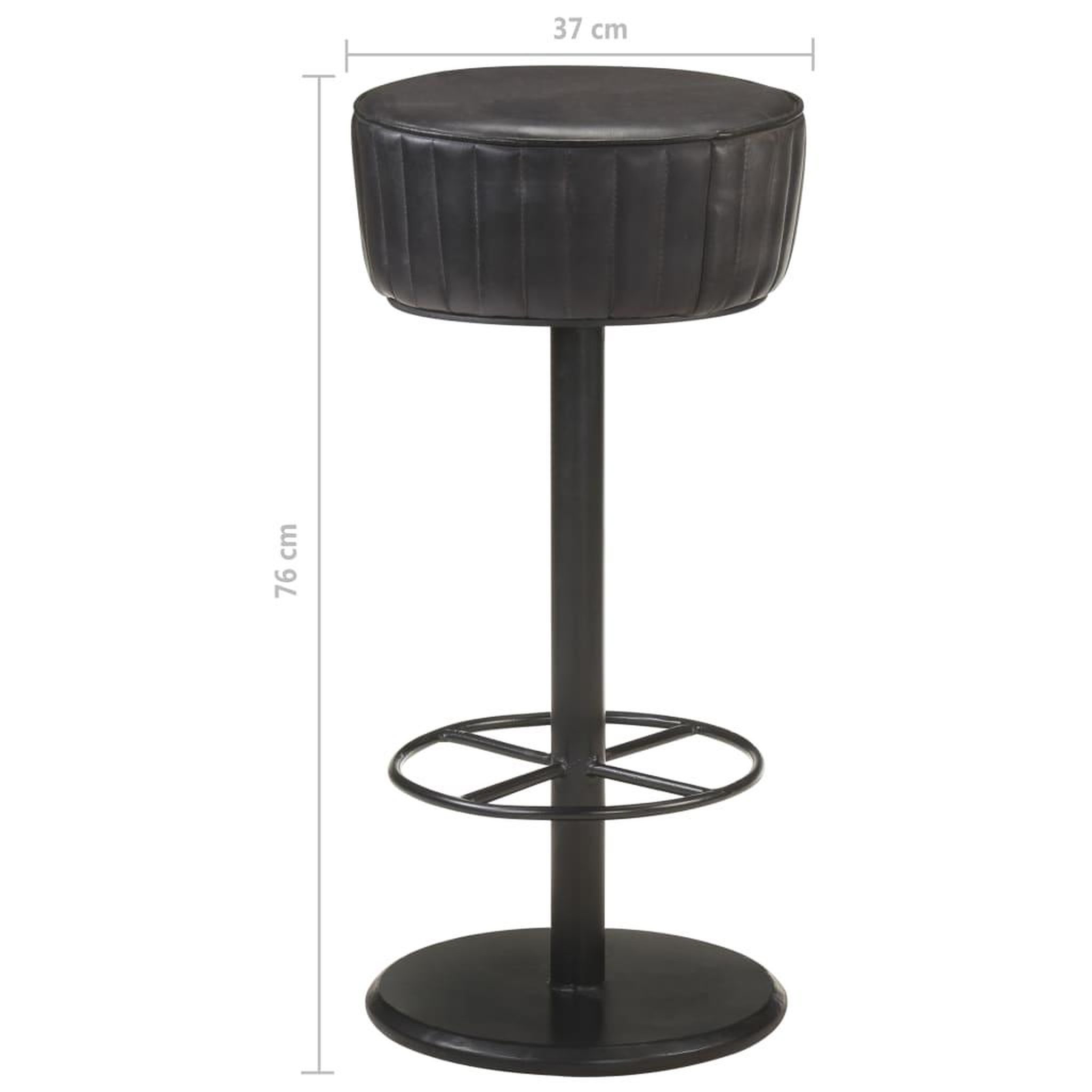 Voir la diapositive 6 : VIDAXL Tabouret de bar Noir Cuir veritable