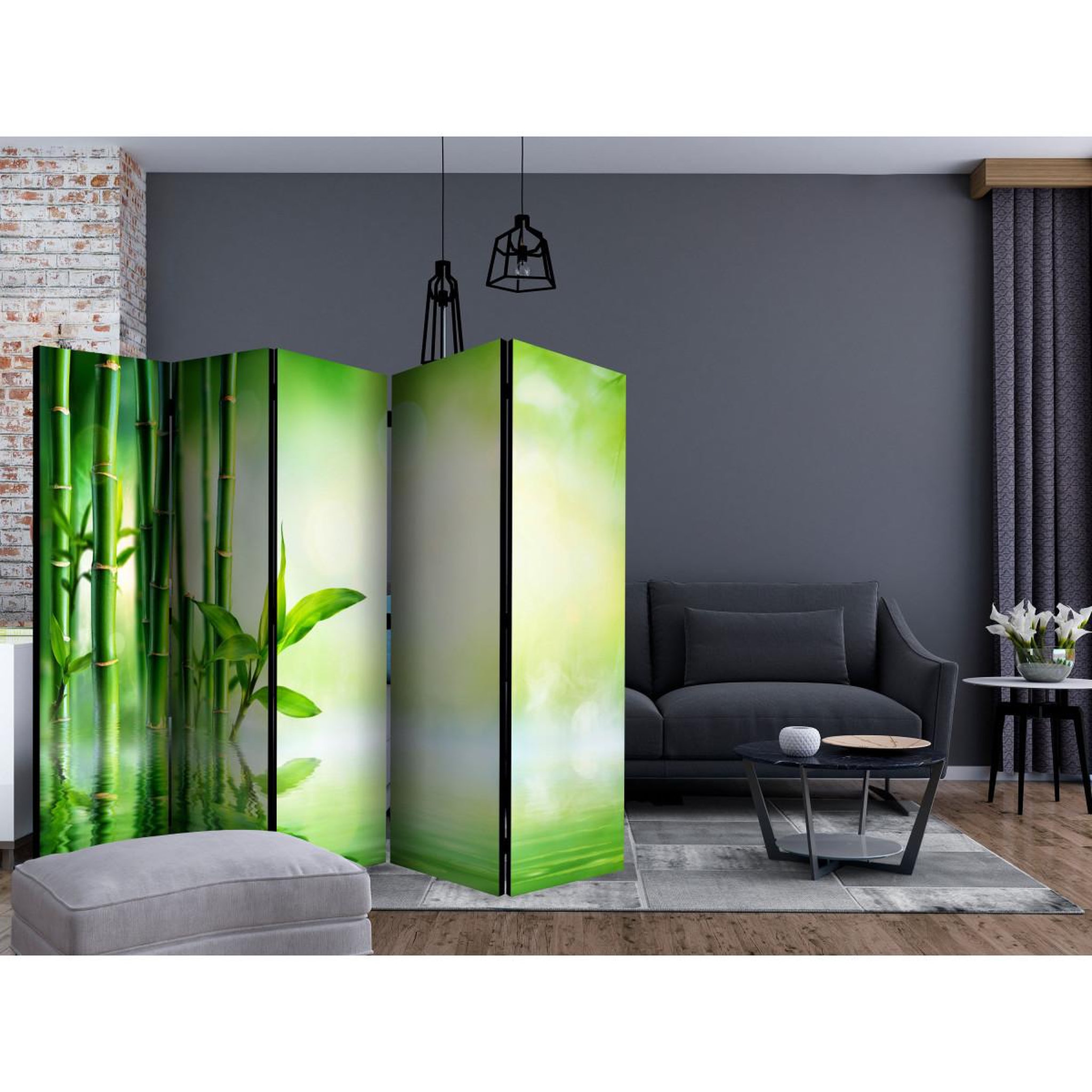 Voir la diapositive 2 : Paris Prix Paravent 5 volets  bamboo grove  172x225cm